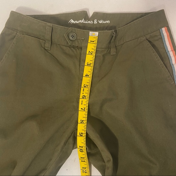 Roxy Poetry Mountains & Waves Side Striped Khaki Green Chinos Trousers Size 25 - Picture 9 of 11